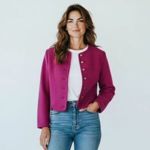 Vintage Wool Lavender Purple Mauve Steampunk Grannycore Blazer Jacket - Size 8